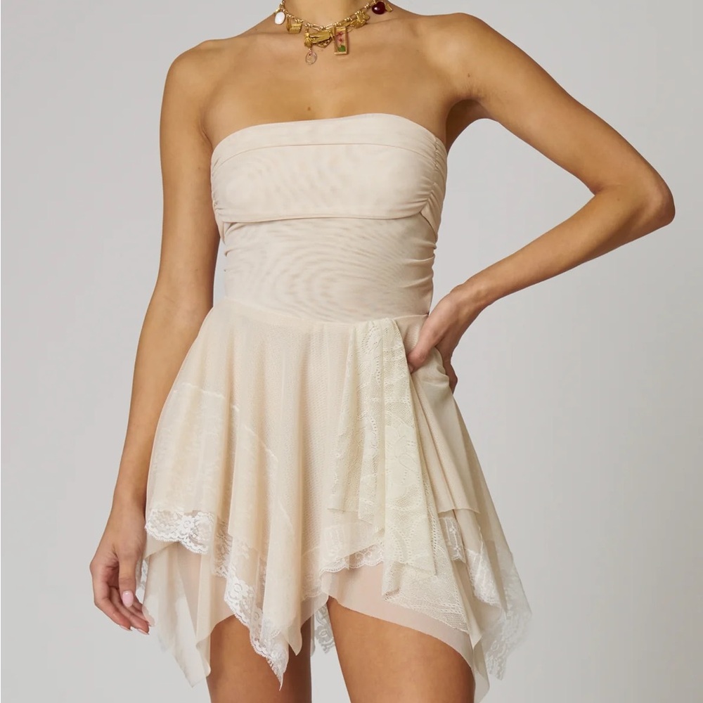 Fait par foutch nude mesh dress